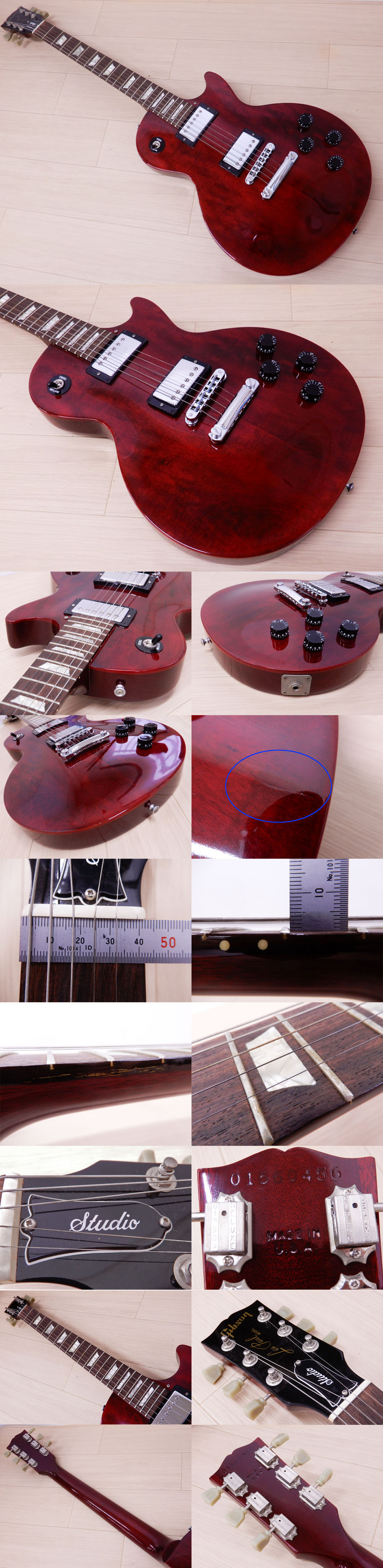 爆買い2024○ ◎Gibson ギブソン Les Paul studio Wine Red エレキギター USA 弦器 器 ハードケース付き ギブソン