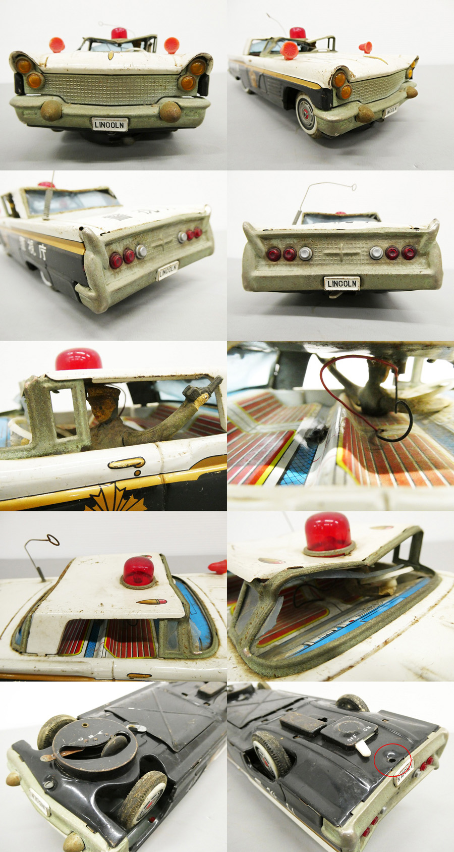 ○D) 当時物!!昭和レトロ 玩具 ブリキ自動車 警視庁 パトカー 日本製