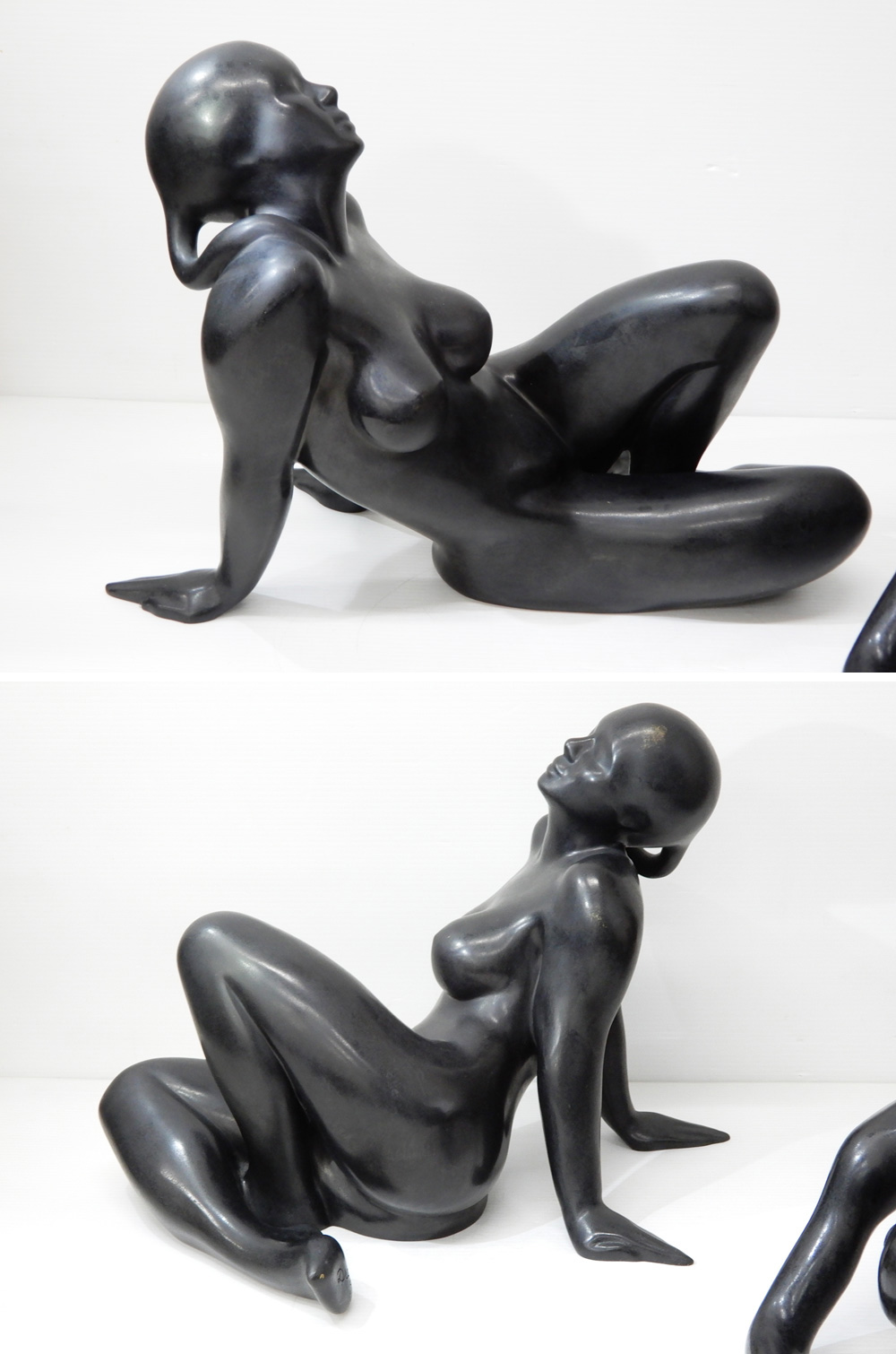 新価格◆◎2点セット! フランス彫刻家 Patrick Drouin パトリック・ドゥルーアン 裸婦像 ブロンズ 女性像 オブジェ 西洋彫刻