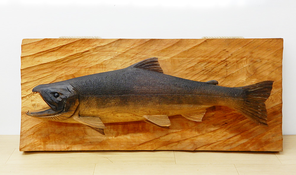 木彫りの鮭 壁掛け 五十年前ぐらいに作成 | housecleaningmadison.com