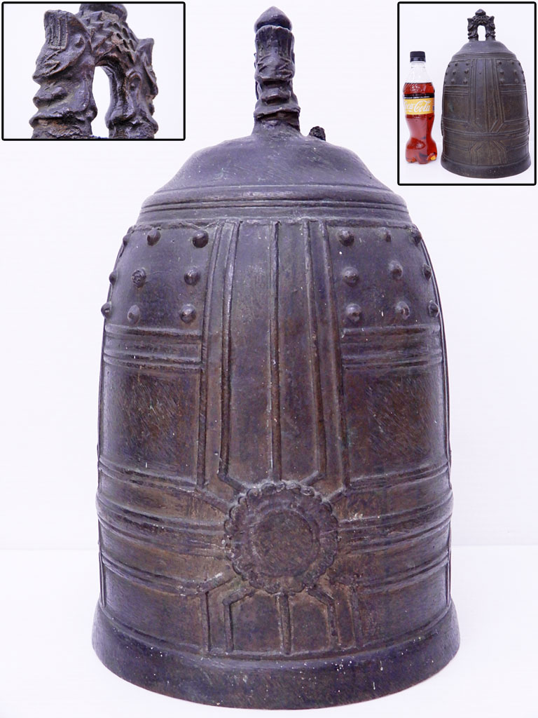 喚鐘 真鍮製 骨董 釣鐘 仏教 宗教 小型梵鐘 (21_91214_7)