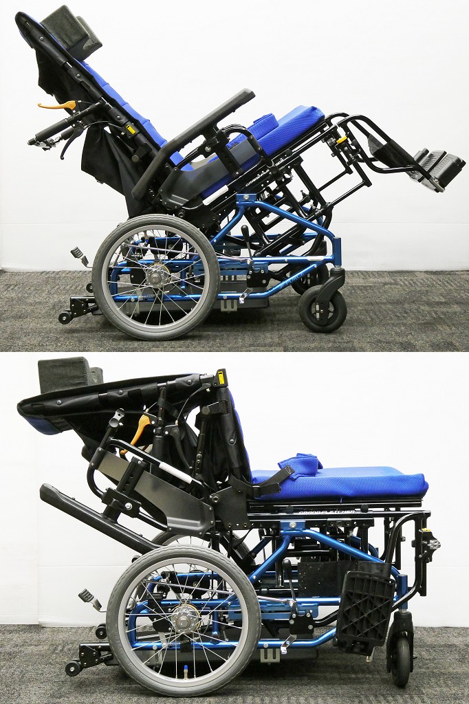 Nick・FORCE・アルミ車椅子・グランドフリッチャー・ティルト・リクライニング・フラット・品・147285 - 看護、介護用品