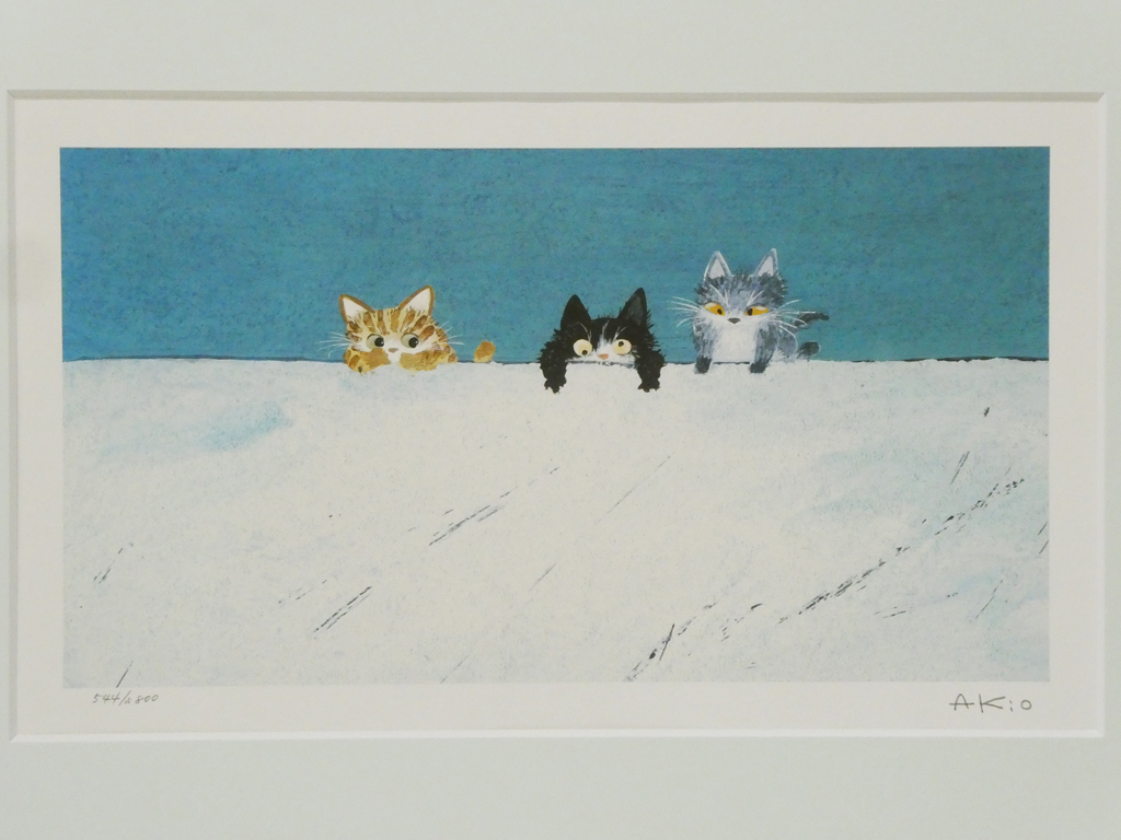 値段交渉可】渡辺あきお 版画 298/800 フレーム付き 美術品